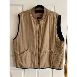 Arizona Jean Company Vest Mens Khaki with Navy Quilted Lining Medium